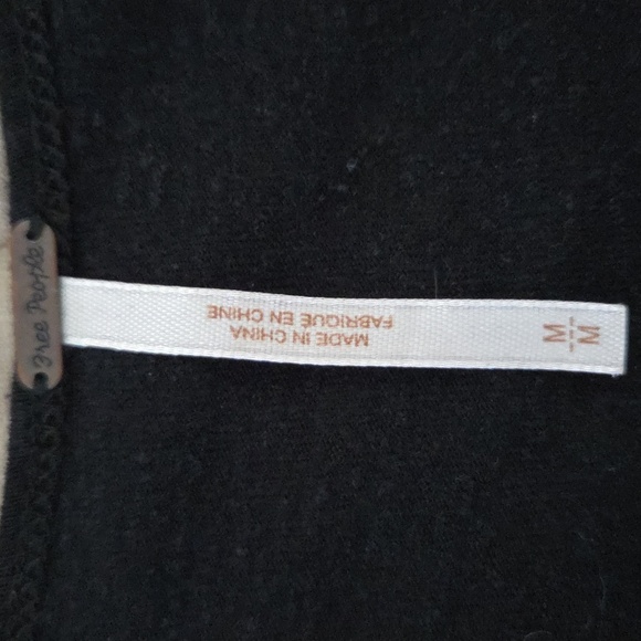 Free People Black Flutter Sleeve Relaxed Tee Cold Shoulder - Picture 3 of 6